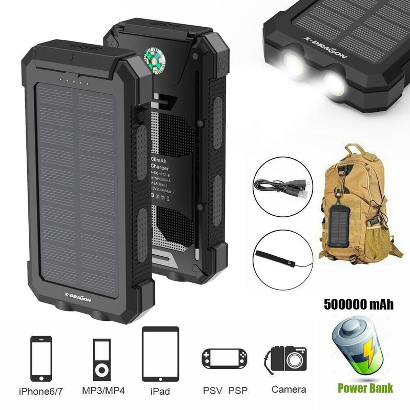 Solar Charger Power Bank With Flashlight