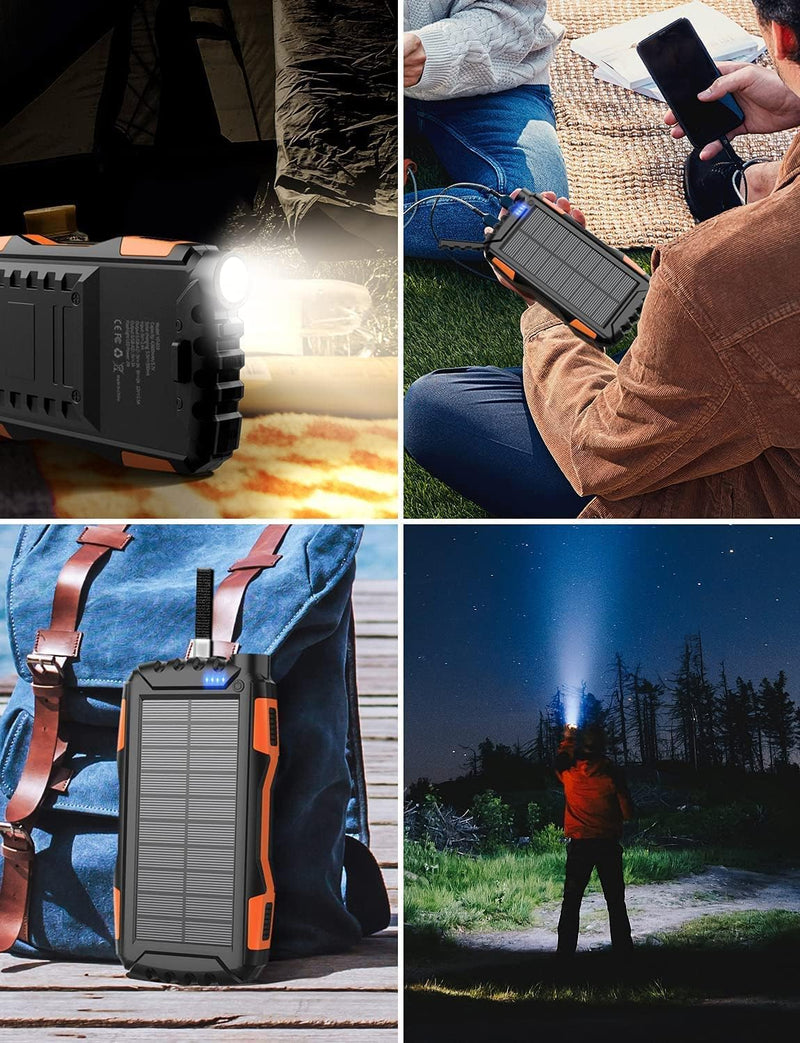 Solar Charger Power Bank With Flashlight