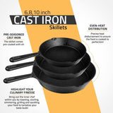 3pcs Non-Stick Cast Iron Set