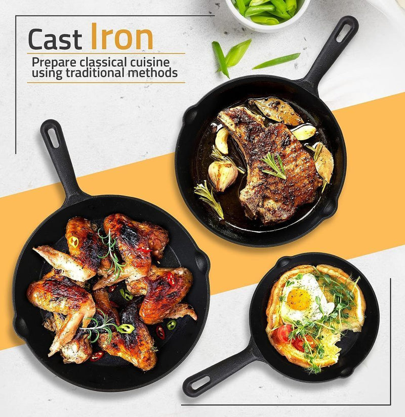 3pcs Non-Stick Cast Iron Set